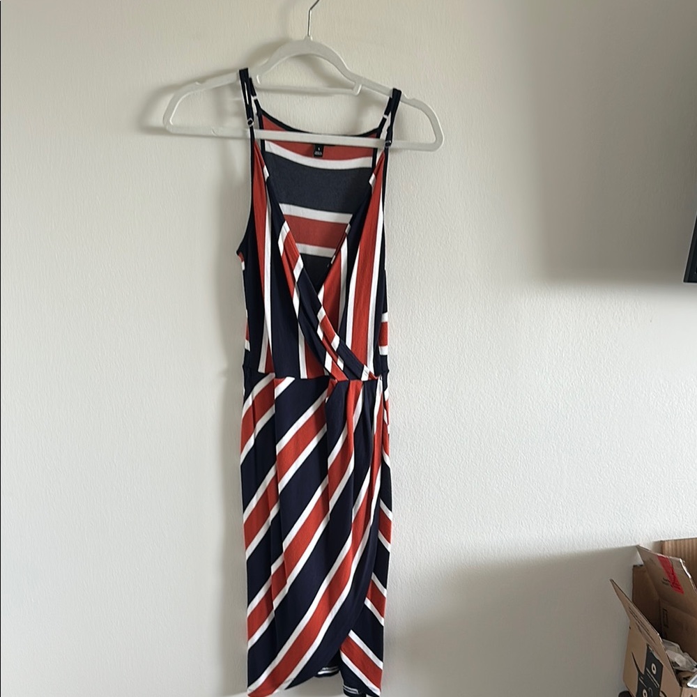 Striped Sleeveless Dress - Red, White, and Black